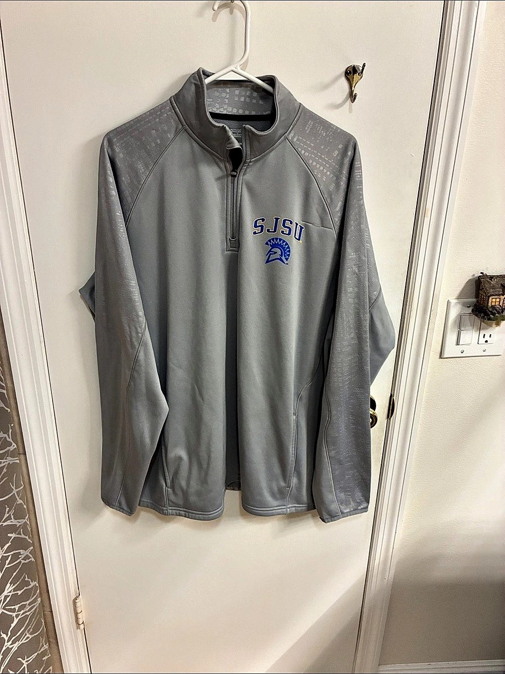 Champion Powertrain SJSU Quarter-Zip Gray Pullover-Sz XL